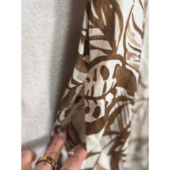 Tahari 100% Linen Sleeveless A‎ Line Shift Dress Brown Beige Womens Size Medium - Picture 6 of 8